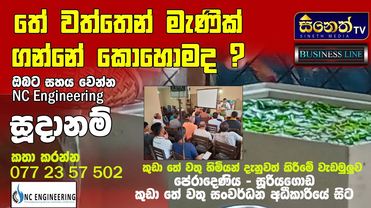 අගය එකතු කල තේ නිෂ්පාදන සදහා කුඩා තේ වගාකරුවන් දැනුවත් කිරීම |NC Engineering |Dehydrate